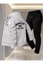 Men's Hooded Summer Printed Casual Tracksuit Set - 2
