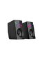 Gaming Stereo Speakers with Volume Knob, RGB Rainbow Lights & 6W Output