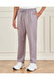 Men Plain Grey Signature Printed Track Pants