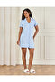 Women Blue Plain Collared Nightshirt - 2