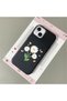iPhone 14 Plus/15 Plus Compatible Black Leather Textured Silicone Protects Camera Shock-Absorbing Case Flower - 2