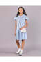 Senior Girls Blue Drop Hem Dress - 2