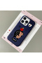 iPhone 14 Pro Compatible Blue Leather Textured Silicone Protects Camera Shock-Absorbing Case Hedgehog - 2