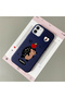 iPhone 11 Compatible Blue Leather Textured Silicone Protects Camera Shock Absorbing Case Hedgehog - 3