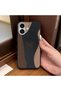 iPhone 16 Compatible Black Leather Textured Silicone Protects Camera Shock-Absorbing Case Butterfly