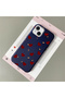 iPhone 15 Compatible Blue Leather Textured Silicone Protects Camera Shock-Absorbing Case Heart - 3