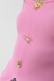 Women's Pink Strapless Button Detailed Slit Ottoban Blouse Vs00225 - 3