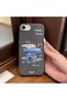 iPhone 7/8/Se 2020 2022 Compatible Gray Leather Textured Silicone Protects Camera Shock Absorbing Case