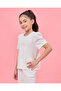 Girls White Wideleg Casual Trouser