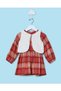 Infant Girls Red And White Dress With Jacket (2 Piece)