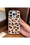 iPhone 16 Pro Max Compatible Pink Leather Textured Silicone Protects Camera Shock Absorbing Case Leopard