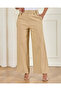 Women Beige Plain Wide Leg Trouser - 5