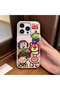 iPhone 16 Pro Max Compatible Pink Leather Textured Silicone Protects Camera Shock-Absorbing Case Cartoon