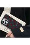 iPhone 15 Compatible Black Leather Textured Silicone Protects Camera Shock-Absorbing Case Heart - 4