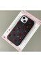 iPhone 13/14 Compatible Black Leather Textured Silicone Protects Camera Shock-Absorbing Case Heart - 3