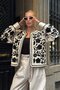 Ecru Floral Embroidered Lined Jacket Vs00717 - 2