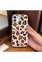 iPhone 12/12 Pro Compatible Pink Leather Textured Silicone Protects Camera Shock-Absorbing Case Leopard