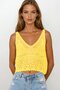 Yellow Strappy Openwork Knitted Crop Blouse Vs00250 - 2