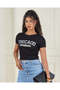 Women Black Printed Casual T-Shirt