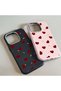 iPhone 15 Compatible Black Leather Textured Silicone Protects Camera Shock-Absorbing Case Heart - 7
