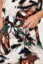 Ecru-Green Belted Double Pocket Pants and Blouse Set VS00367 - 4
