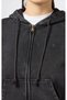 Icons Wash Full Zip Hoodie Sweatshirt Siyah Kadın Sweatshirt - 118206-KK001 - 4