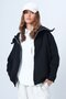 Women's Black Zippered Wide Collar Long Sleeve Sweatshirt Vs01331 - 5