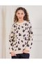 Senior Girls Beige Embroidered Sweatshirt
