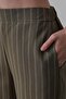 حزام نسائي كاكي نصف مطاطي مخطط بنطلون واسع الأرجل Vs00537 - 4