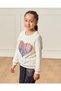 Girls Ivory Hearts Print Sweatshirt
