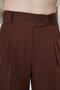 Brown Elastic Waist Button Closure Double Pocket Trousers Vs01456 - 6