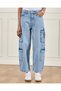 Senior Girls Blue Cargo Jeans
