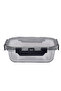 3-Piece Mixed Oblong Glass Container Set - 370ml, 640ml, 1040ml Airtight Jars, Black Seal - 2