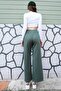High Waist Elastic Waist Striped Palazzo Pants - 6