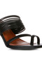 Women Black Mid Block Heel Sandals - 4
