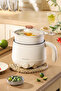 Mini Electric Cooking Pot With Handle Soup Rice Cooker Portable Hot Pots With Glass Lid - 1.8L