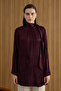 Burgundy Texture Jacquard Patterned Rayon Viscon Tunic - 4