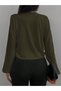 New Season Women's Double-Breasted Collar Sandy Blouse Long Sleeve Flowy Stylish Design - 6