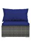 6 Piece Garden Lounge Set with Cushions Poly Rattan Grey - 4