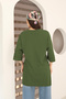 Women's Standard Size Double Sleeve Side Slit Khaki T-Shirt - 8