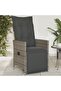 Reclining Garden Chair with Cushions Grey Poly Rattan