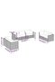 7 Piece Garden Lounge Set with Cushions Poly Rattan Grey - 3