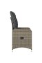 Reclining Garden Chairs 2 pcs with Cushions Grey Poly Rattan - 4