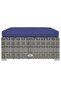 8 Piece Garden Lounge Set with Cushions Poly Rattan Grey - 7