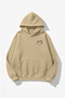 Unisex Soft Textured Pocket Heart Printed Design Oversized 3 Thread Hoodie Sweatshirt