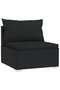 7 Piece Garden Lounge Set with Cushions Poly Rattan Black - 5