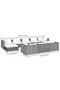 10 Piece Garden Lounge Set with Cushions Grey Poly Rattan - 3