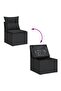 9 Piece Garden Sofa Set with Cushions Black Poly Rattan - 6