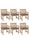 Garden Chairs 6 pcs with Grey Cushions Solid Teak Wood