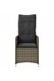 Reclining Garden Chairs 2 pcs with Cushions Grey Poly Rattan - 2